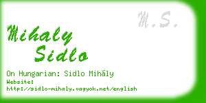 mihaly sidlo business card